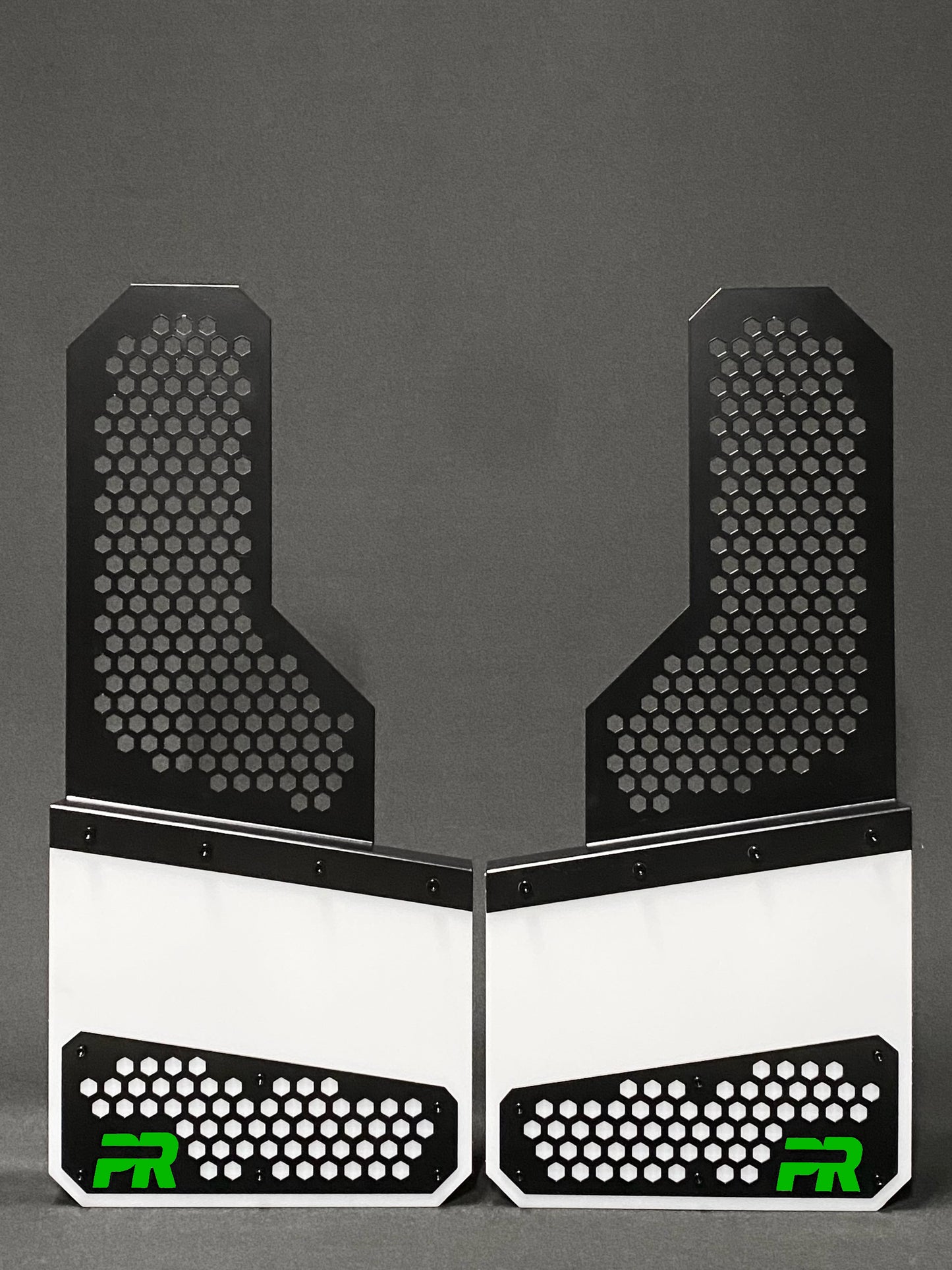 Honeycomb Offset Protection Mudflaps BLK/WHT