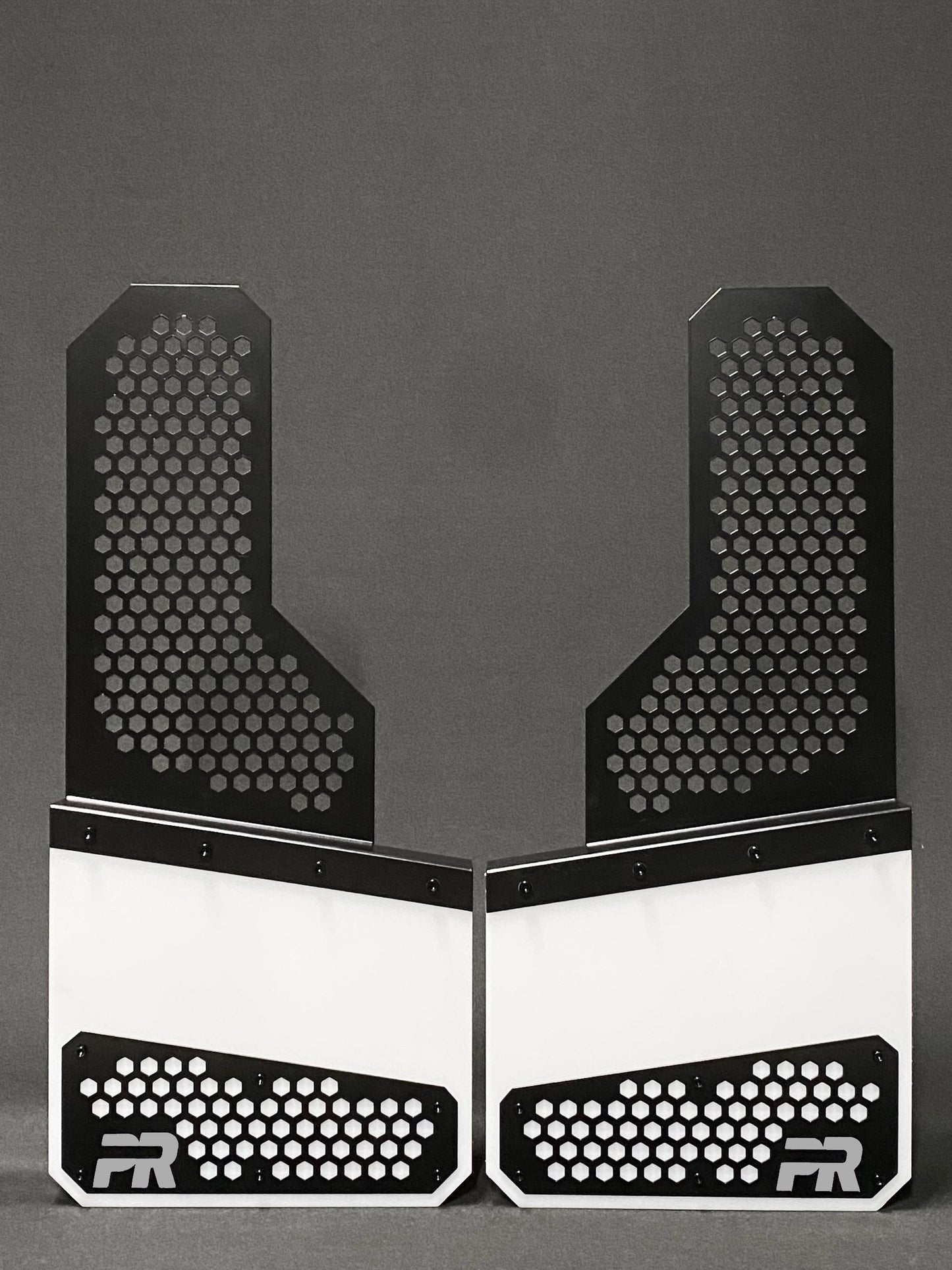 Honeycomb Offset Protection Mudflaps BLK/WHT