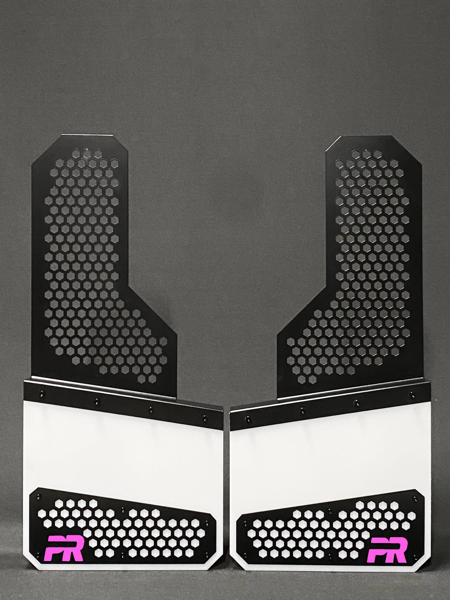 Honeycomb Offset Protection Mudflaps BLK/WHT