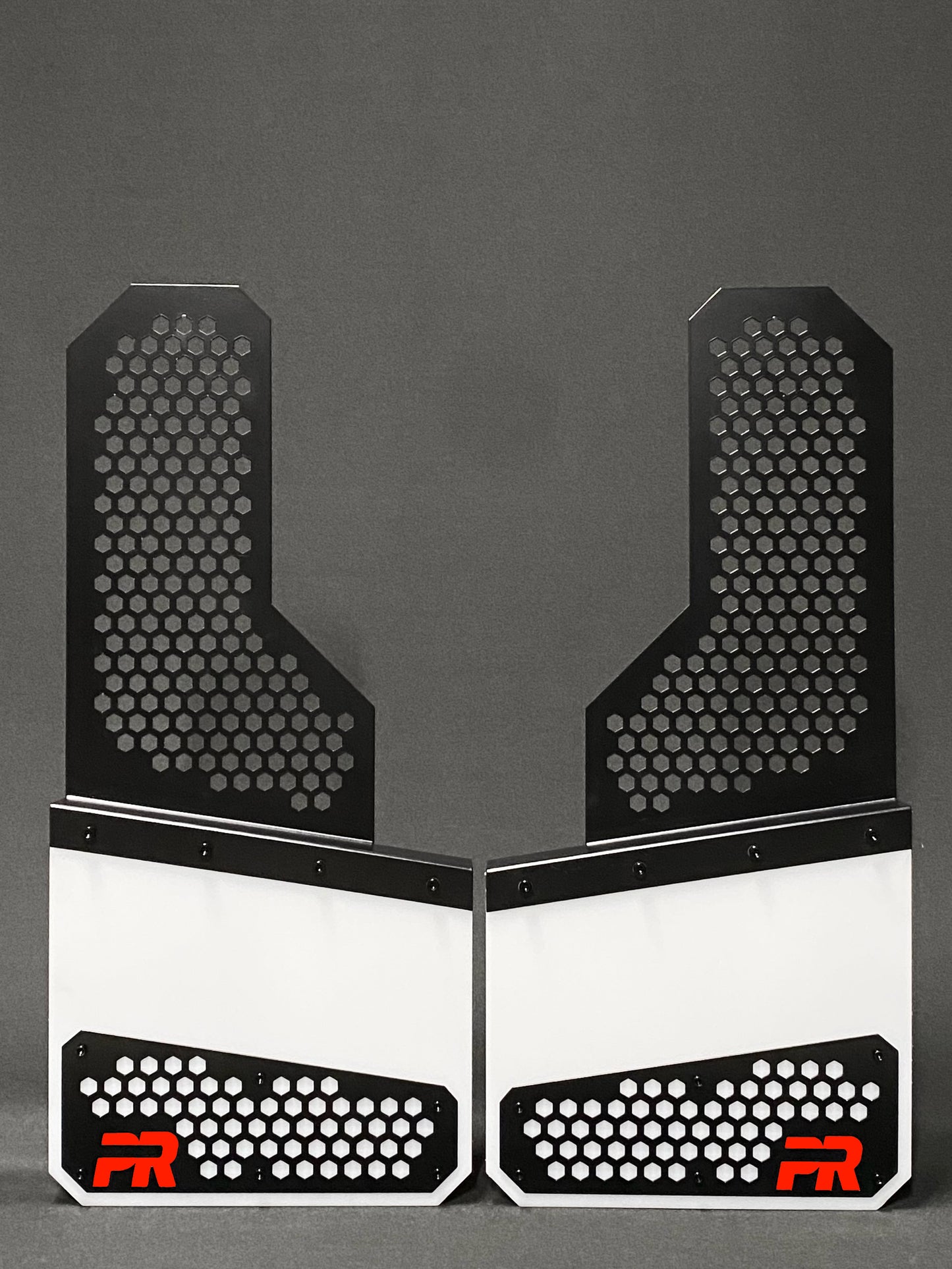 Honeycomb Offset Protection Mudflaps BLK/WHT