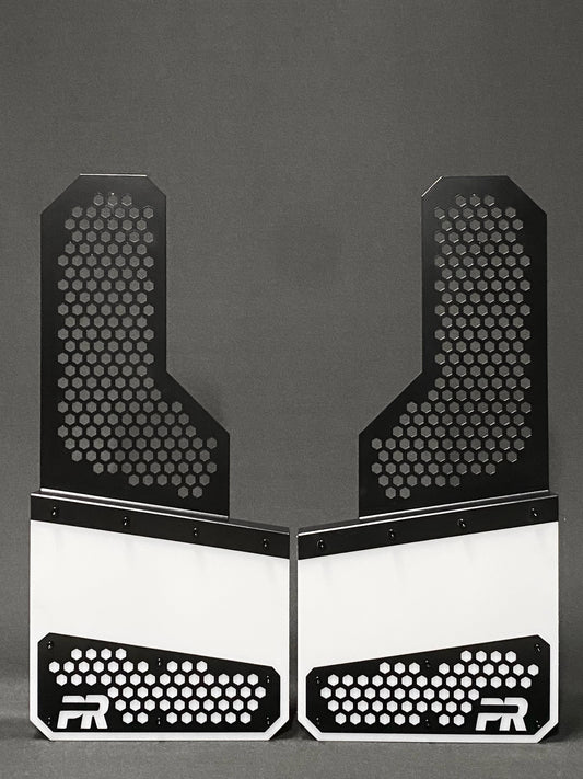 Honeycomb Offset Protection Mudflaps BLK/WHT