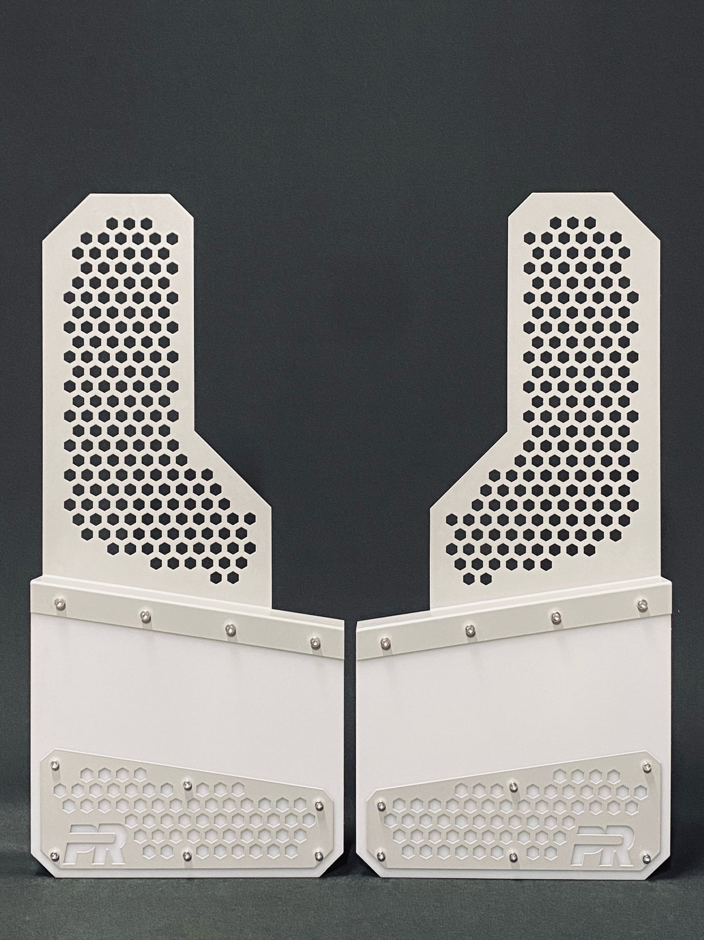 Honeycomb Offset Protection Mudflaps SLV/WHT