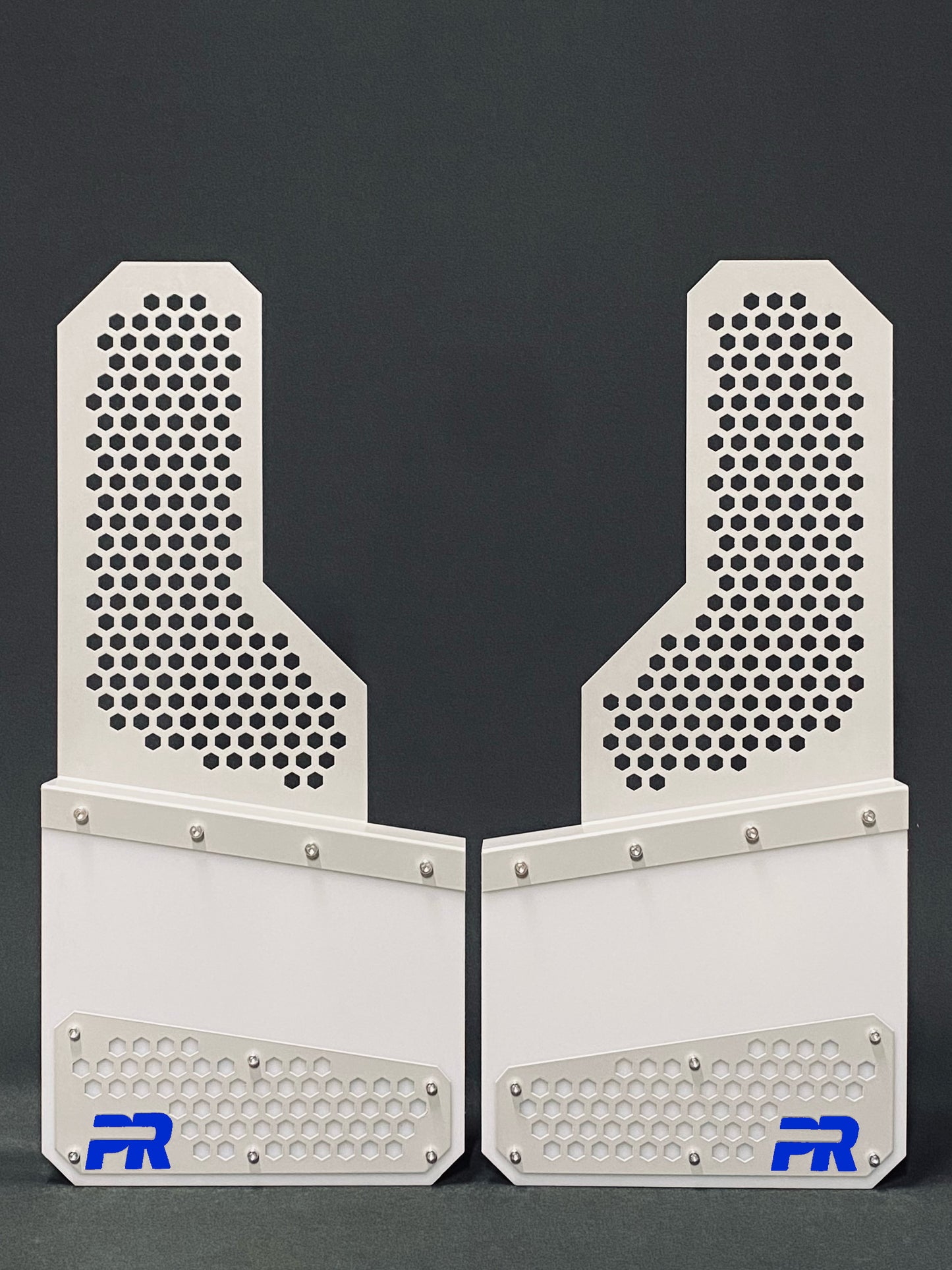 Honeycomb Offset Protection Mudflaps SLV/WHT