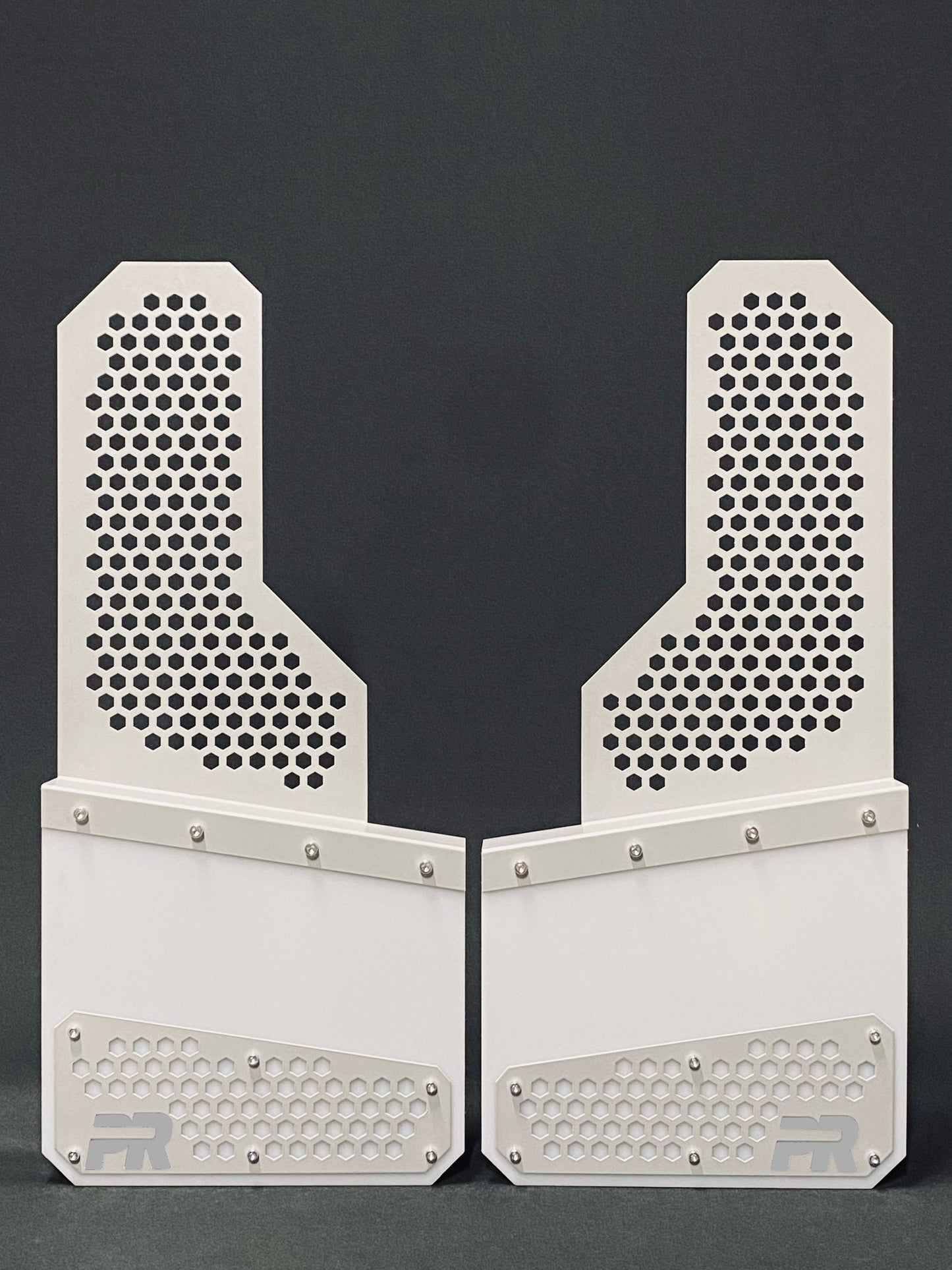 Honeycomb Offset Protection Mudflaps SLV/WHT